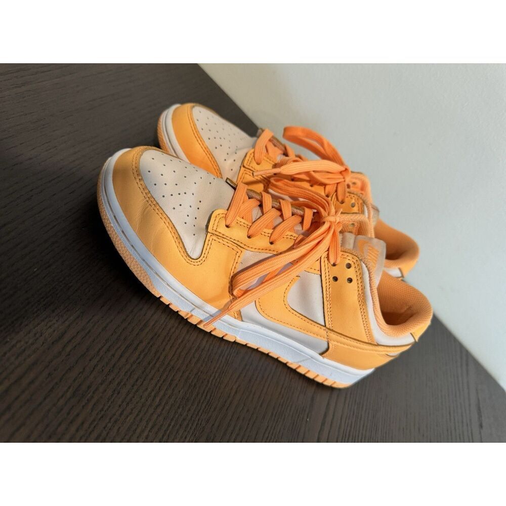 Retro Nike Dunk Low Womens 8.5 Peach Cream White  Leather Sneakers Shoes Summer - Picture 6 of 9